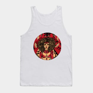 Red and Cream Kemet Warrior Tank Top